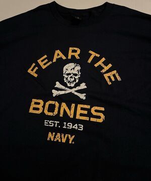 NEW Navy Fear The Bones Blue T-Shirt XL Academy Military USA Midshipmen Football